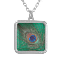 Plume verte de paon bijouterie fantaisie