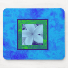 Plumeria and Leaves Personalized Green, Lime, Baby Mouse Pads
