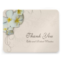 Plumeria Flourish Personalized Thank You Note Invitations