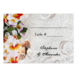 Plumeria Orchid Lei in the Sand Beach PlaceCards Business Card Template