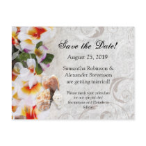 Plumeria Orchid Lei in the Sand Beach Postcard