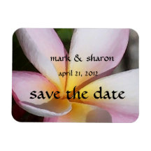 Plumeria Save the Date Premium Magnet