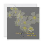Plumerias on grey yellow black invitations