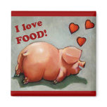 PLUMP PIGGY I LOVE FOOD REFRIGERATOR MAGNET