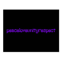 PLUR Peace Love Unity Respect Rave Purple Letters Postcards