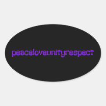 PLUR Peace Love Unity Respect Rave Purple Letters Oval Stickers