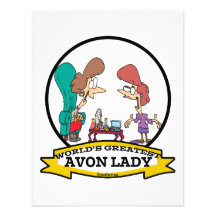 PLUS GRANDE DAME WOMEN CARTOON D'AVON DES MONDES INVITATIONS PERSONNALISÉES