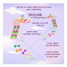 Plus haut - invitations d'anniversaire de cerfs-vo