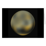 Pluto planet giant ball in the sky card