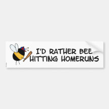 plutôt abeille frappant des homeruns adhésifs pour voiture
