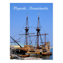 Plymouth Massachusetts Mayflower Ship Postcard