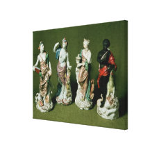 Plymouth porcelain figures of the Four Continents Stretched Canvas Print