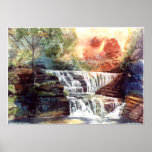 PMACarlson Buttermilk Falls, Sunset Poster posters