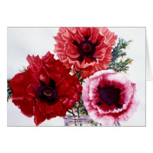PMACarlson Poppies in a Glass Jar Greeting Cards