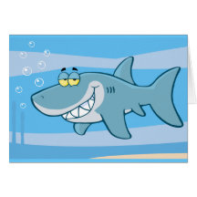 png_cartoon-shark-underwater Funny blue fish Cards