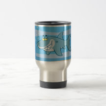 png_cartoon-shark-underwater Funny blue fish Coffee Mugs