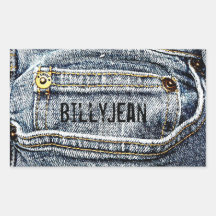 Poche de denim de blue-jean - personnalisez-la ! stickers rectangulaires