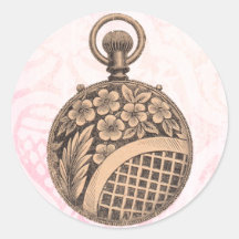 Poche-montre vintage autocollant rond