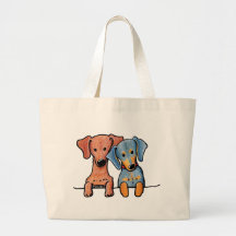Pocket Doxie Duo Tote Bags
