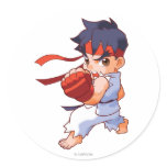 Pocket Fighter Ryu 2 Round Stickers