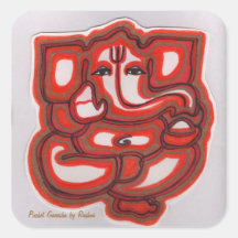 Pocket Ganesha by Rashmi Square Sticker