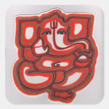 Pocket Ganesha Square Stickers