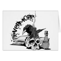 Poe Nevermore Raven Skull & Book