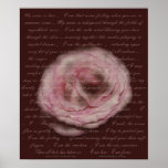 Poem "My name is love" Floral Print