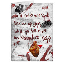 poème de valentine de zombi carte de vœux