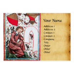 POET IN THE GARDEN OF BIRDS parchment Business Cards