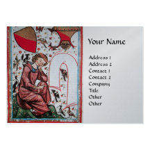 POET IN THE GARDEN OF BIRDS platinum Business Card Templates