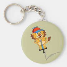 Pogostick Lion Key Chains