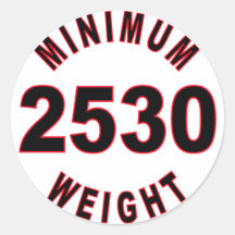 Poids minimum 2530 rond autocollants