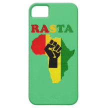 Poing de puissance noire de Rasta au-dessus de cas Étui iPhone 5
