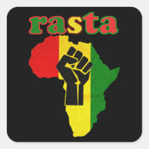 Poing de puissance noire de Rasta au-dessus de l'A Autocollants