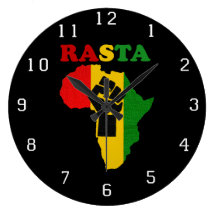 Poing de puissance noire de Rasta au-dessus d'horl