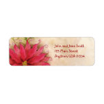 Poinsettia and Holly Address Label