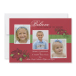 Poinsettia Blooms Photo Holiday Card