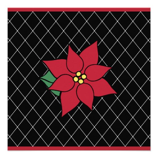 Poinsettia Christmas Invitations