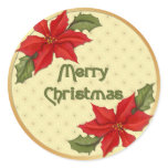 Poinsettia Christmas stickers