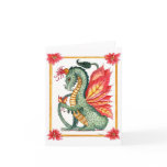Poinsettia Dragon Greeting Cards