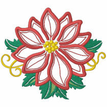 Poinsettia Elegance Embroidered Polo Shirt