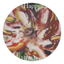 Poinsettia Fine Art Happy Holidays stickers