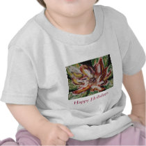 Poinsettia Fine Art Happy Holidays t-shirts