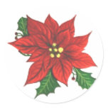 Poinsettia Greeting Card Sticker