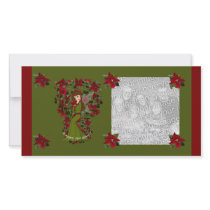 Poinsettia Happy Holidays Faery Photo Card