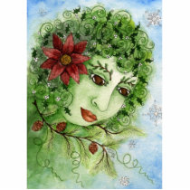 Poinsettia Holly Nymph Ornament