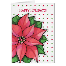 Poinsettia Joy dots Holiday Card
