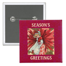 Poinsettia Lady Button