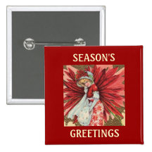 Poinsettia Lady Button